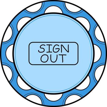 Sign Out Slim Button Balanced Web Graphic Feature vector