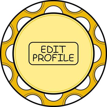 Edit Profile Slim Button Minimal Flat Art Feature vector