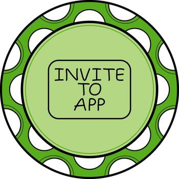 Invite to App Slim Button Innovative Branding Graphic Feature vector