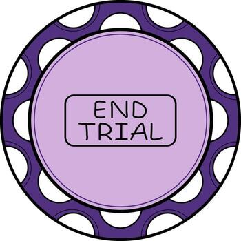 End Trial Slim Button Custom Flat Design Shape vector