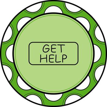 Get Help Slim Button Refined Digital Shape vector