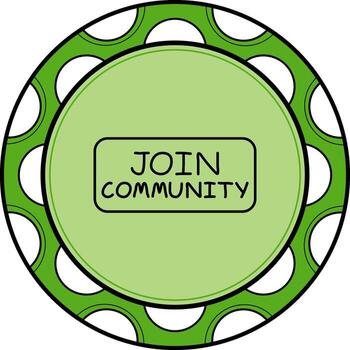 Join Community Slim Button Stylish UI Design Layout vector