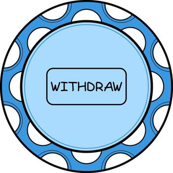 retirar Delgado botón mínimo digital gráfico símbolo vector