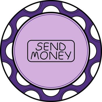 Send Money Slim Button Minimal Creative Art Object vector
