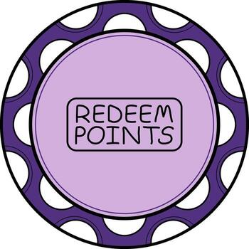 Redeem Points Slim Button Balanced Creative Graphic Object vector