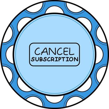 Cancel Subscription Slim Button Elegant Digital Design Object vector