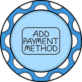 añadir pago método Delgado botón mínimo marca característica vector