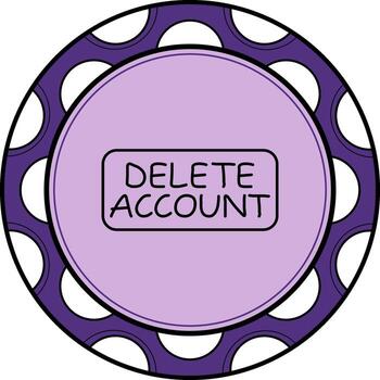 Delete Account Slim Button Stylish UI Design Layout vector