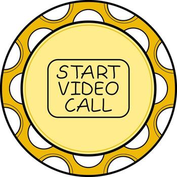 Start Call Slim Button Sophisticated Creative Graphic Feature vector