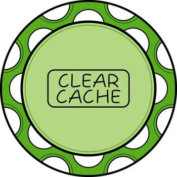 Clear Cache Slim Button Clean Modern Art Symbol vector