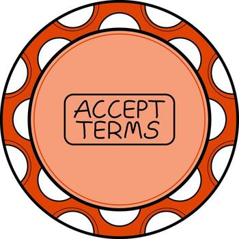 Accept Terms Slim Button Professional Creative Art Layout vector