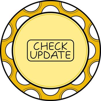 Check Update Slim Button Refined Digital Shape vector