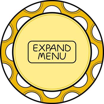 Expand Menu Slim Button Elegant Flat Design Element vector
