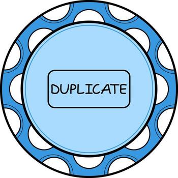 Duplicate Slim Button Bold Minimal Design vector