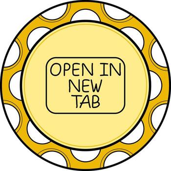Open in New Tab Slim Button Balanced Modern Design Element vector