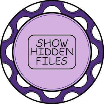 Show Hidden Files Slim Button Clean Design Object vector