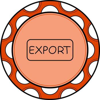 exportar Delgado botón mínimo plano forma vector