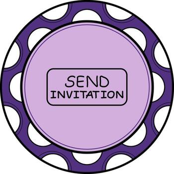Send Invitation Slim Button Elegant Flat Design Layout vector