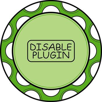 Disable Plugin Slim Button Elegant Digital Design Object vector
