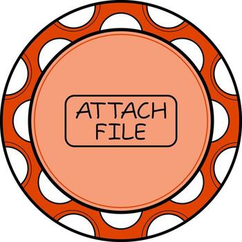 Attach File Slim Button Creative Design Concept vector