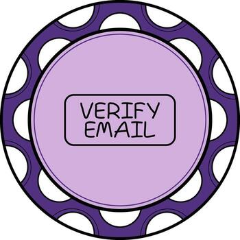 Verify Email Slim Button Creative Design Concept vector