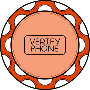 Verify Phone Slim Button Elegant Modern Graphic Layout vector
