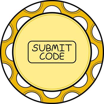 Submit Code Slim Button Minimal Branding Feature vector