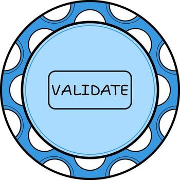 validar Delgado botón elegante marca activo vector