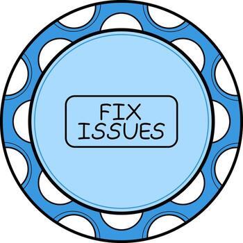 Fix Issues Slim Button Elegant Flat Design Element vector