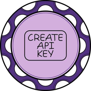 crear api llave Delgado botón mínimo digital gráfico símbolo vector