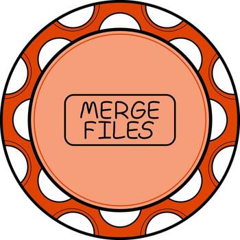 Merge Files Slim Button Sophisticated Digital Art Form vector