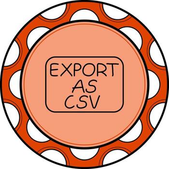 Export as CSV Slim Button Elegant Creative Art Symbol vector