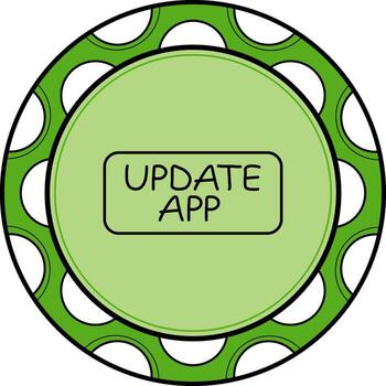 Update App Slim Button Innovative Flat Design Object vector