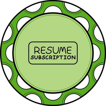 Resume Subscription Slim Button Minimal Branding Feature vector