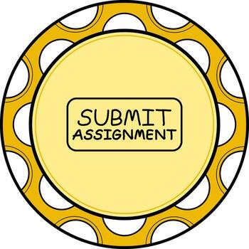 Submit Assignment Slim Button Stylish UI Element vector