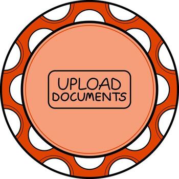 Upload Documents Slim Button Refined UI Graphic Symbol vector