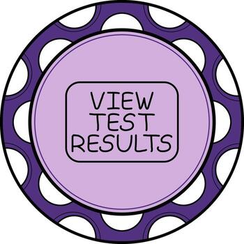 View Test Results Slim Button Elegant Flat Design Element vector