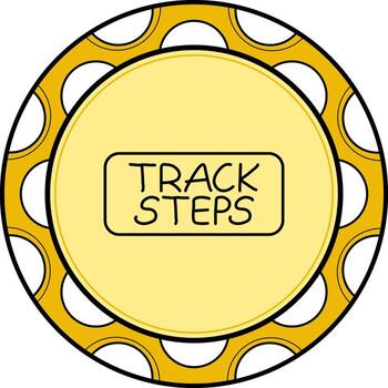 Track Steps Slim Button Minimal Branding Feature vector