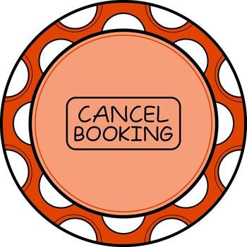 Cancel Booking Slim Button Professional UI Graphic Shape vector