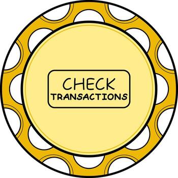 Check Transactions Slim Button Elegant Flat Design Object vector