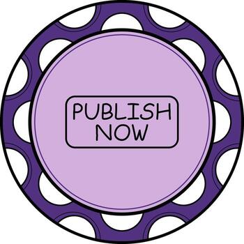 Publish Now Slim Button Bold Minimal Design vector
