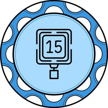 Speed Limit 15 Minimal Flat Shape vector