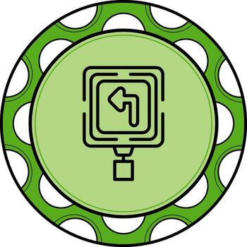 giro izquierda mínimo marca característica vector