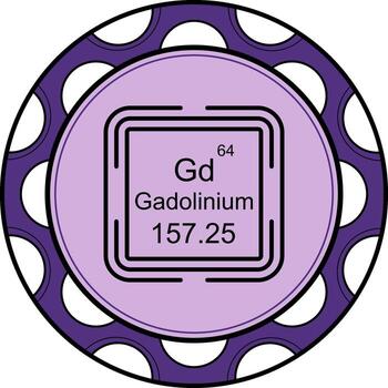 gadolinio cuadrado elegante plano diseño objeto vector