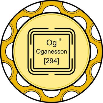 Oganesson cuadrado alto calidad diseño objeto vector