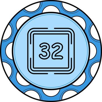 Counting Thirty Two High Resolution Graphic Feature vector