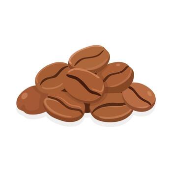 Realistic digital illustration of coffee bean pile with shading and texture for depth and dimension vector