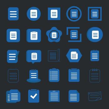 conjunto de colección de diseño de Nota íconos con diferente formas vector