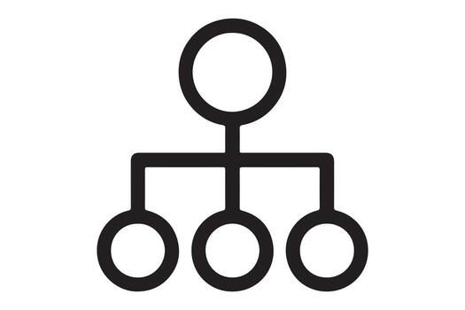 Simple hierarchy diagram showing connections between concepts vector