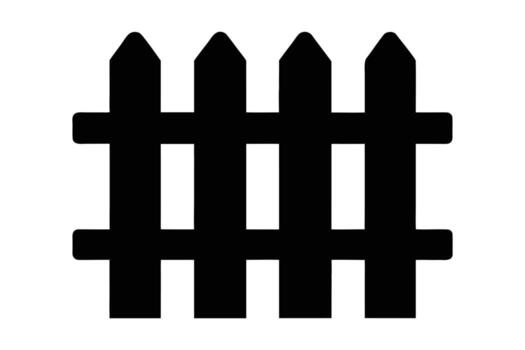 Simple black fence design element for projects vector